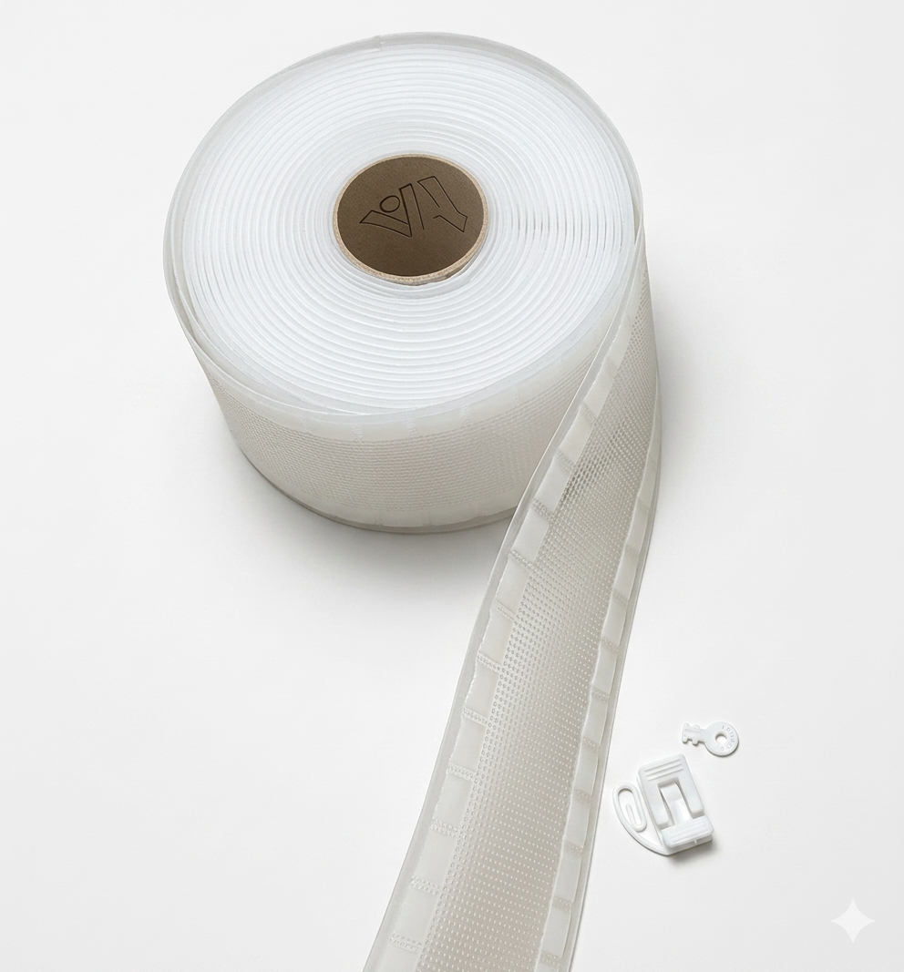 Cinta textil para cortina ondulada espacios de 1 cm